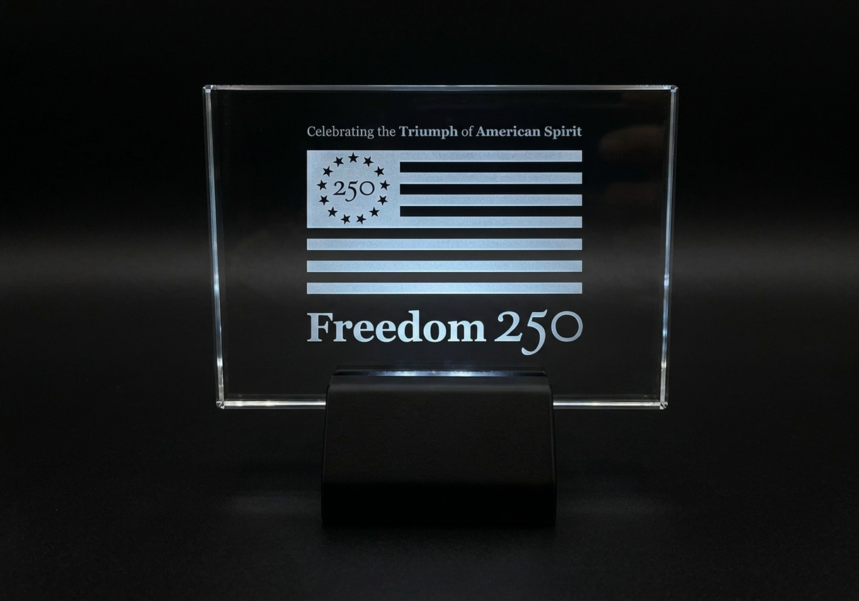 Official Freedom 250 Crystal Light-up Plaque
