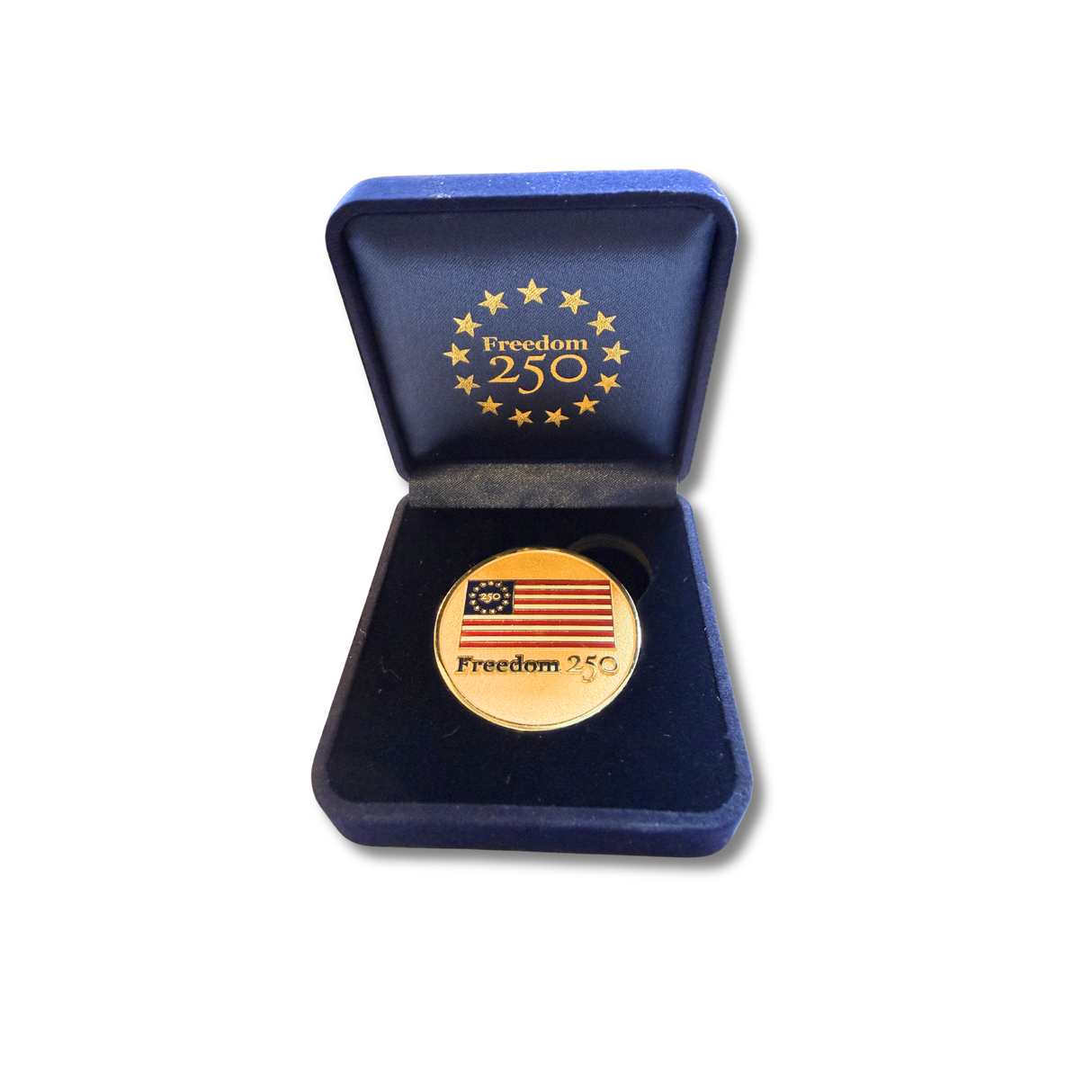 Official Freedom 250 Challenge Coin - Gold Limited Edition