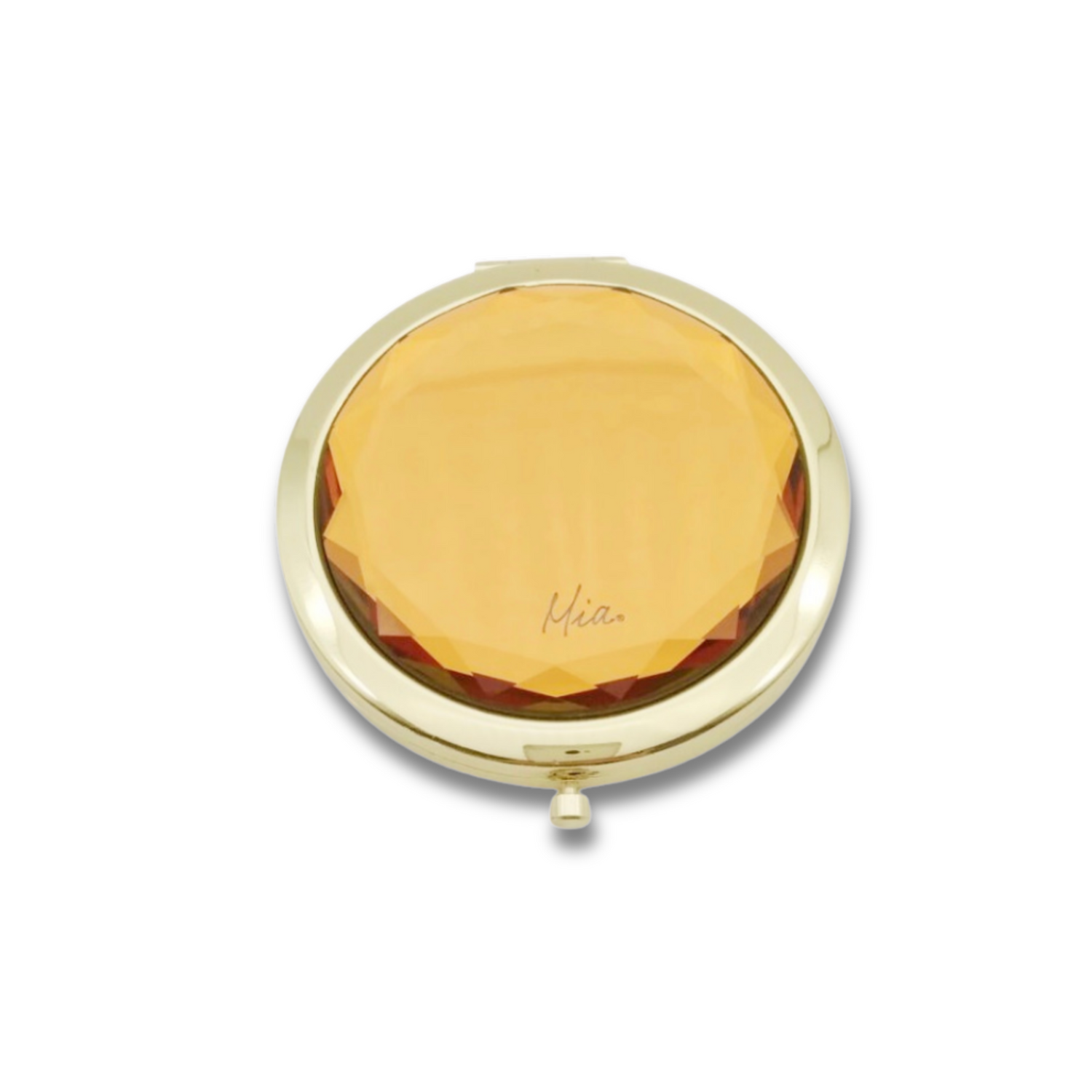 Mia Beauty Jeweled mirror with gold rhinestone