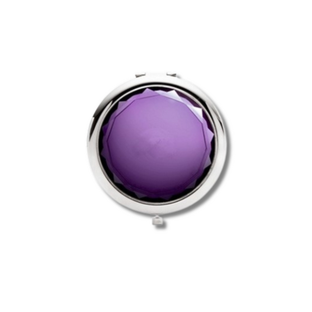 Mia Beauty Jeweled Compact Mirror - purple rhinestone