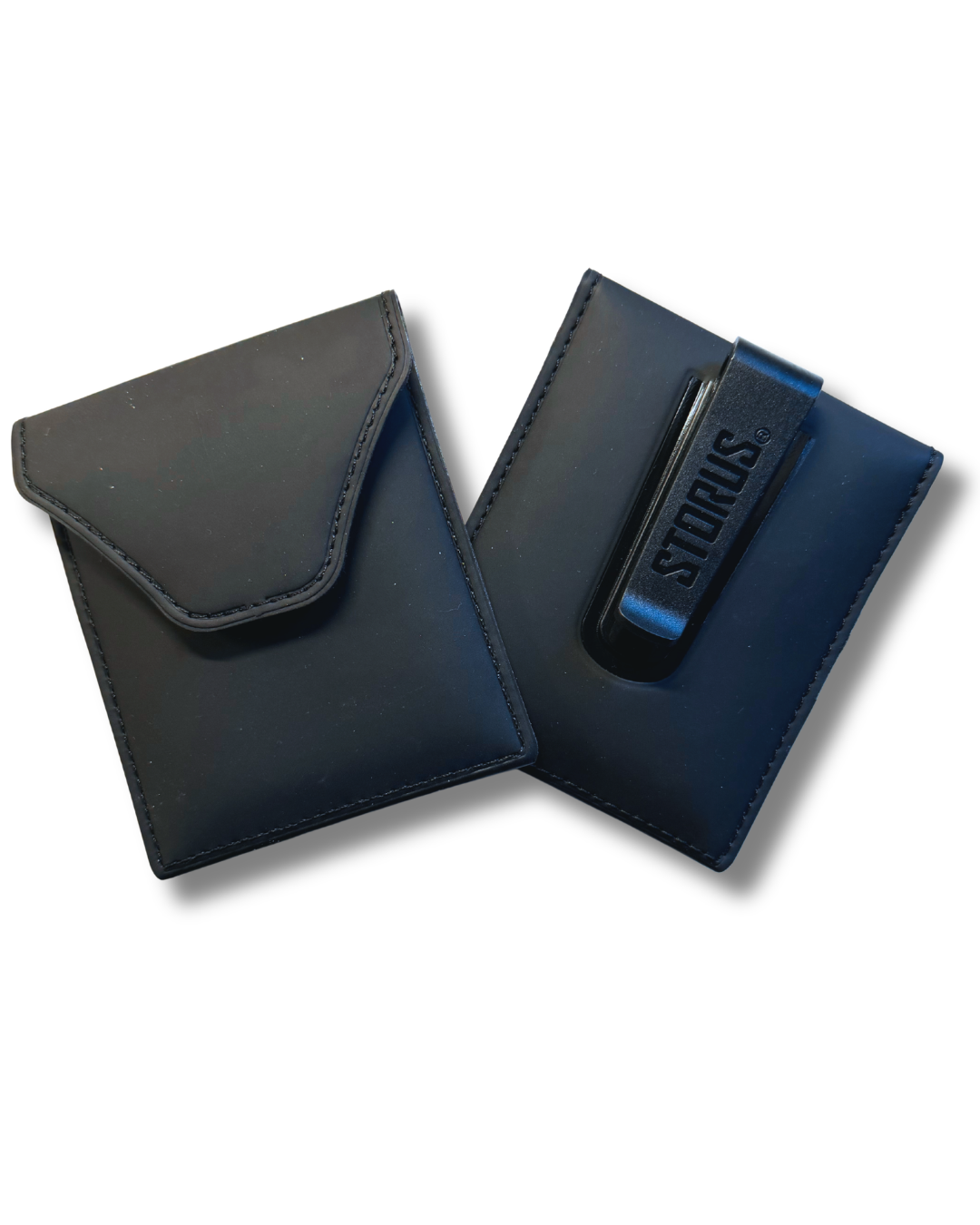 Storus Smart Fitness Wallet back and front shown side by side