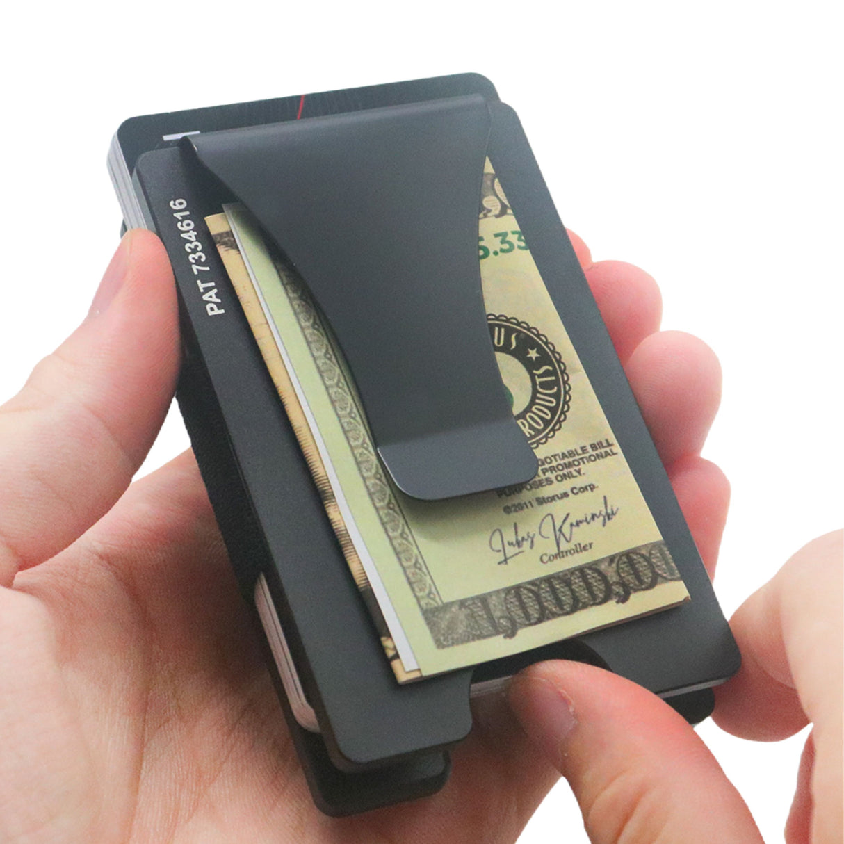 Smart Wallet Trackable RFID blocking card holder money clip action