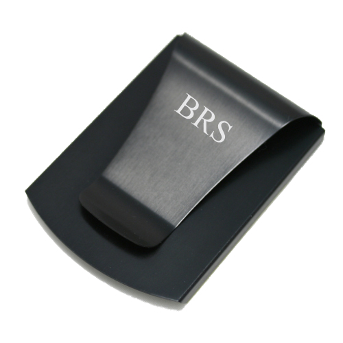 Smart Money Clip - clip side - engraved with initials