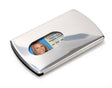 Storus Metal Smart Card Case front side with thumb hole and ID inside