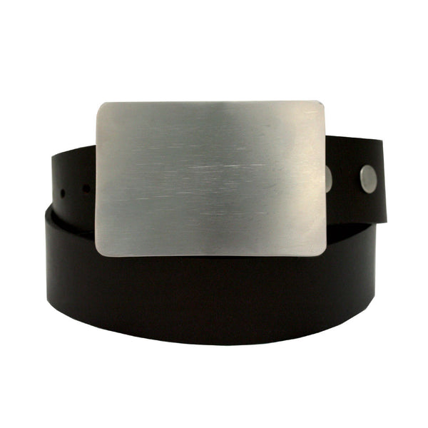 Storus Smart Belt Buckle™ - Brushed Stainless Steel on belt