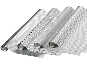 Storus gift wrap service available silver color wrapping paper shown