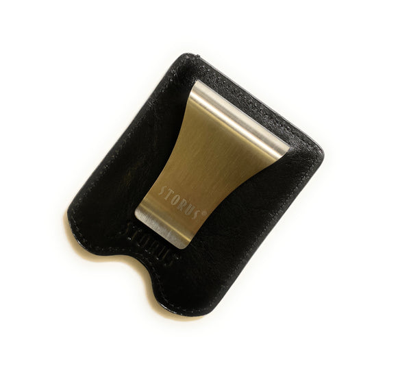 Storus® Smart Money Clip Leather  clip side shown