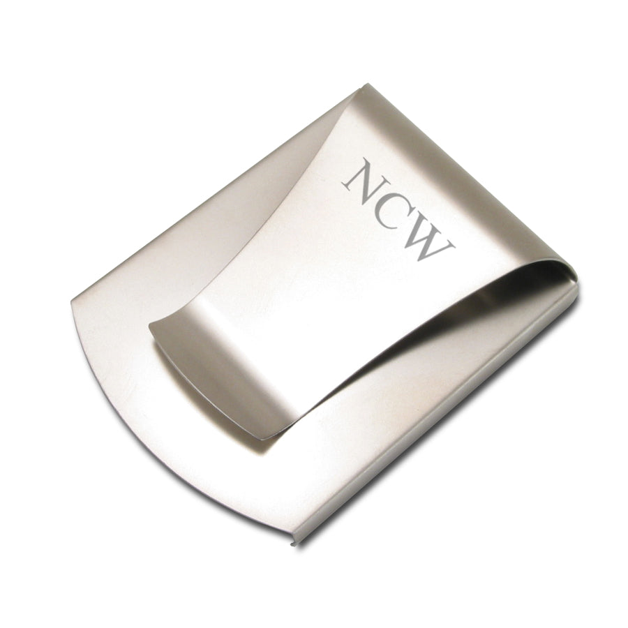 Smart Money Clip Titanium finish - engraved with traditional font initials #ScottKaminski #Storus #smartmoneyclip #slimClip #swag #man #gift