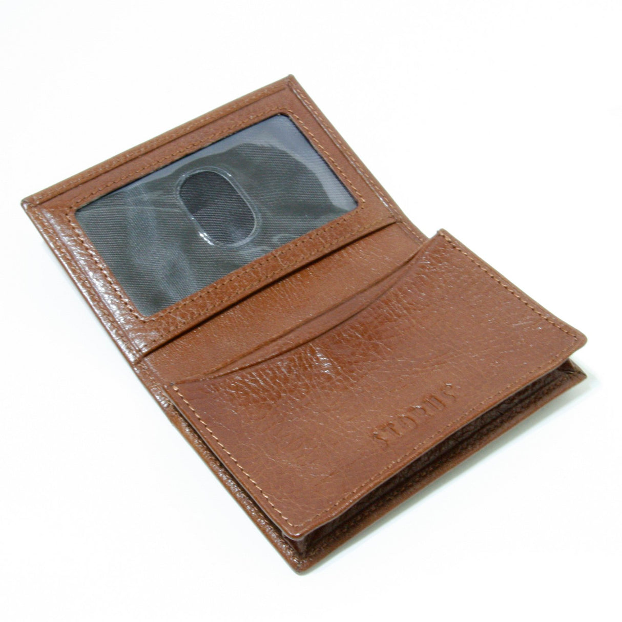 Storus® Smart Wallet™ Leather - cognac color - shown open and empty - #ScottKaminski #Storus #Man #MensAccessories #storagesolutions #organization #Wallets #MoneyClips #storagesolutions #organization #travel #lovethis #life
