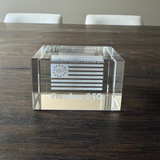 Official Freedom 250 Crystal Paper Weight Desk Accessory