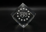 Official Freedom 250 Crystal Block Paper Weight Desk Accessory