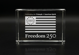 Official Freedom 250 Crystal Paper Weight Desk Accessory