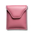 Pink leather pouch on a white background