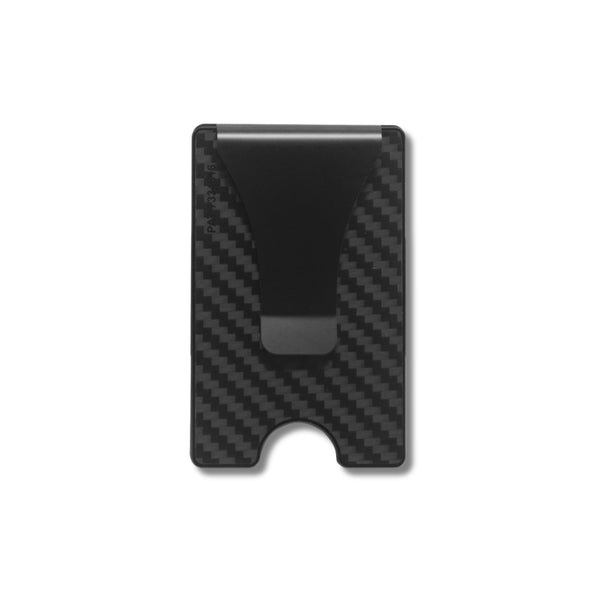 Storus Smart Wallet RFID Card Holder Money Clip in Carbon Fiber material clip side shown