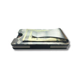Storus Smart Wallet  RFID blocking card holder money clip in green camouflage print side