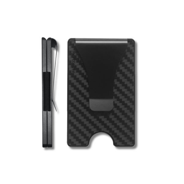 Storus Smart Wallet Carbon Fiber shown how thin it is