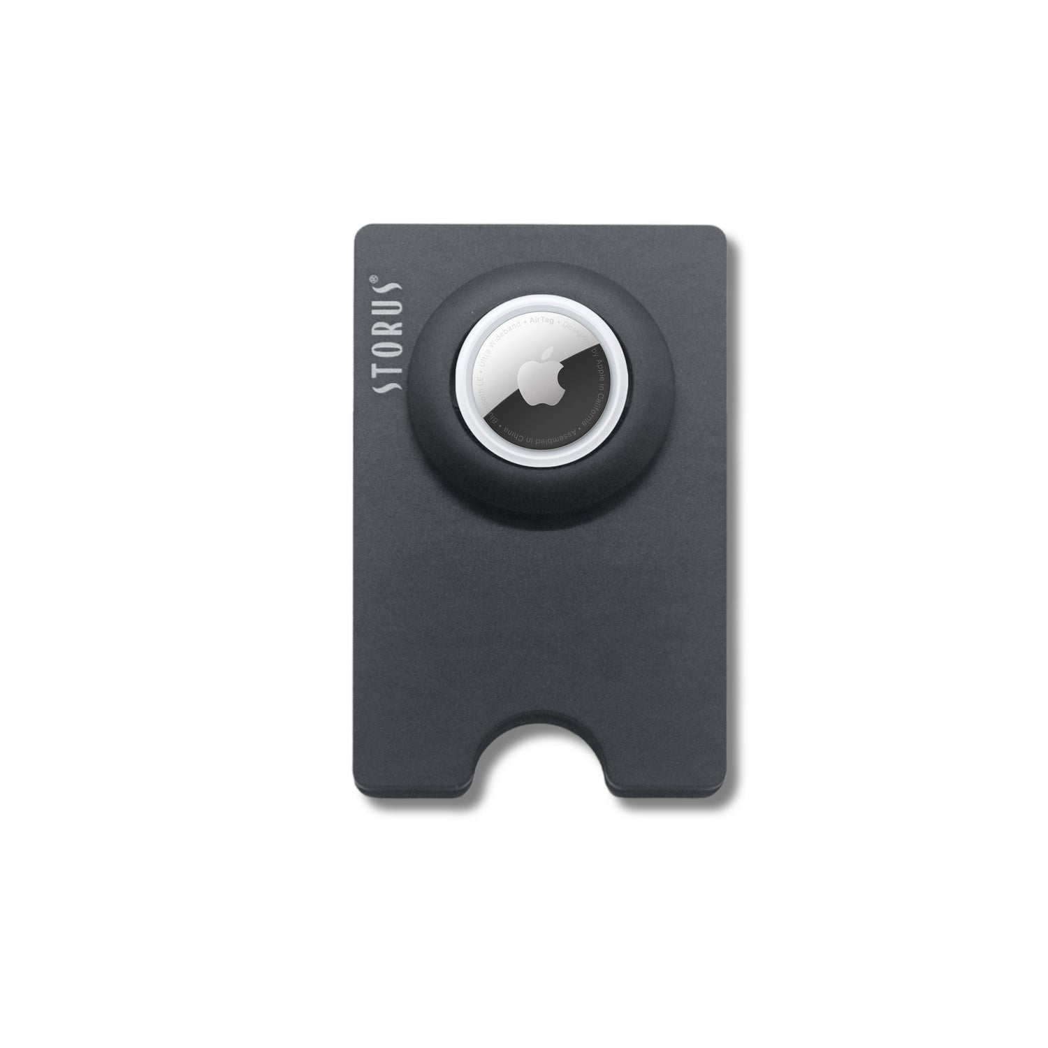 Smart Wallet Trackable with air tag compartment shown with Air Tag inside