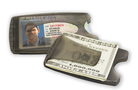 Smart Money Clip® - Lite Charcoal - Storus - clip side and card side show at same time