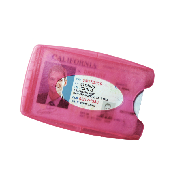 Smart Money Clip® - Lite Pink - Storus - with driver's license inside card side