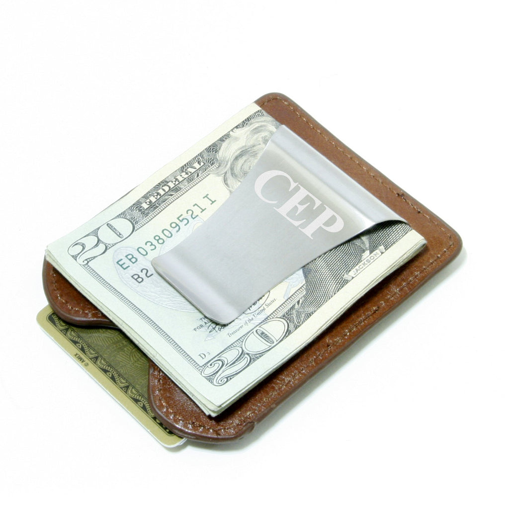 Smart Money Clip Leather - Cognac