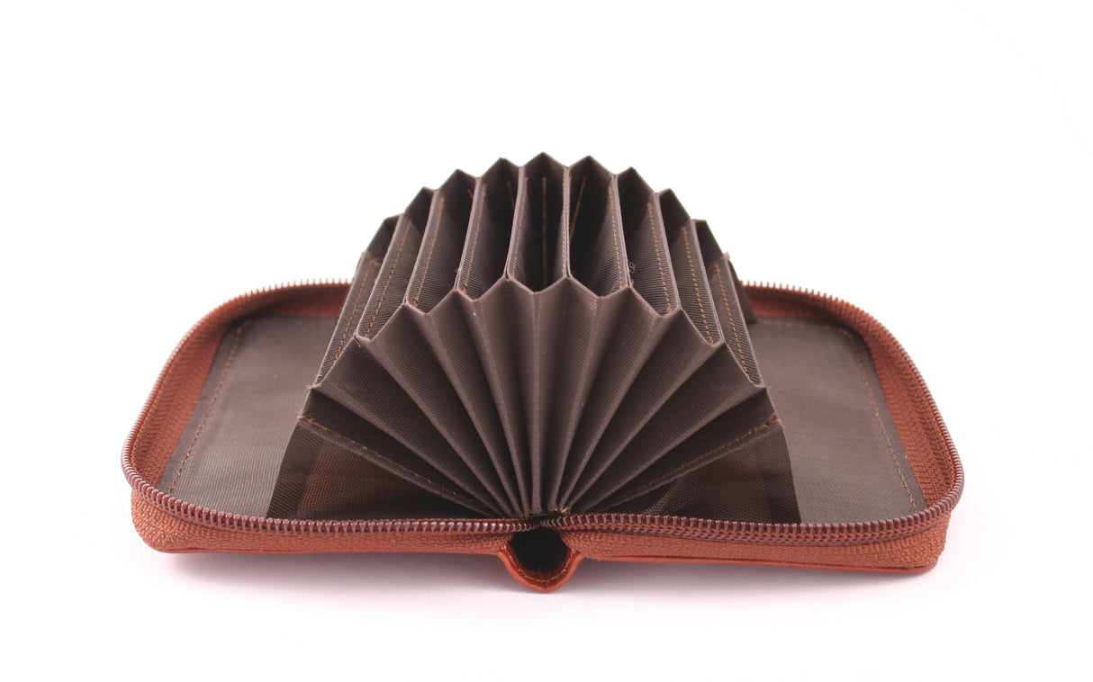 Storus Smart Accordion Wallet open and fanned empty