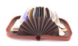 Storus Smart Accordion Wallet open and fanned filled with money and cards