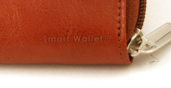 Storus Smart Accordion Wallet close up of zipper