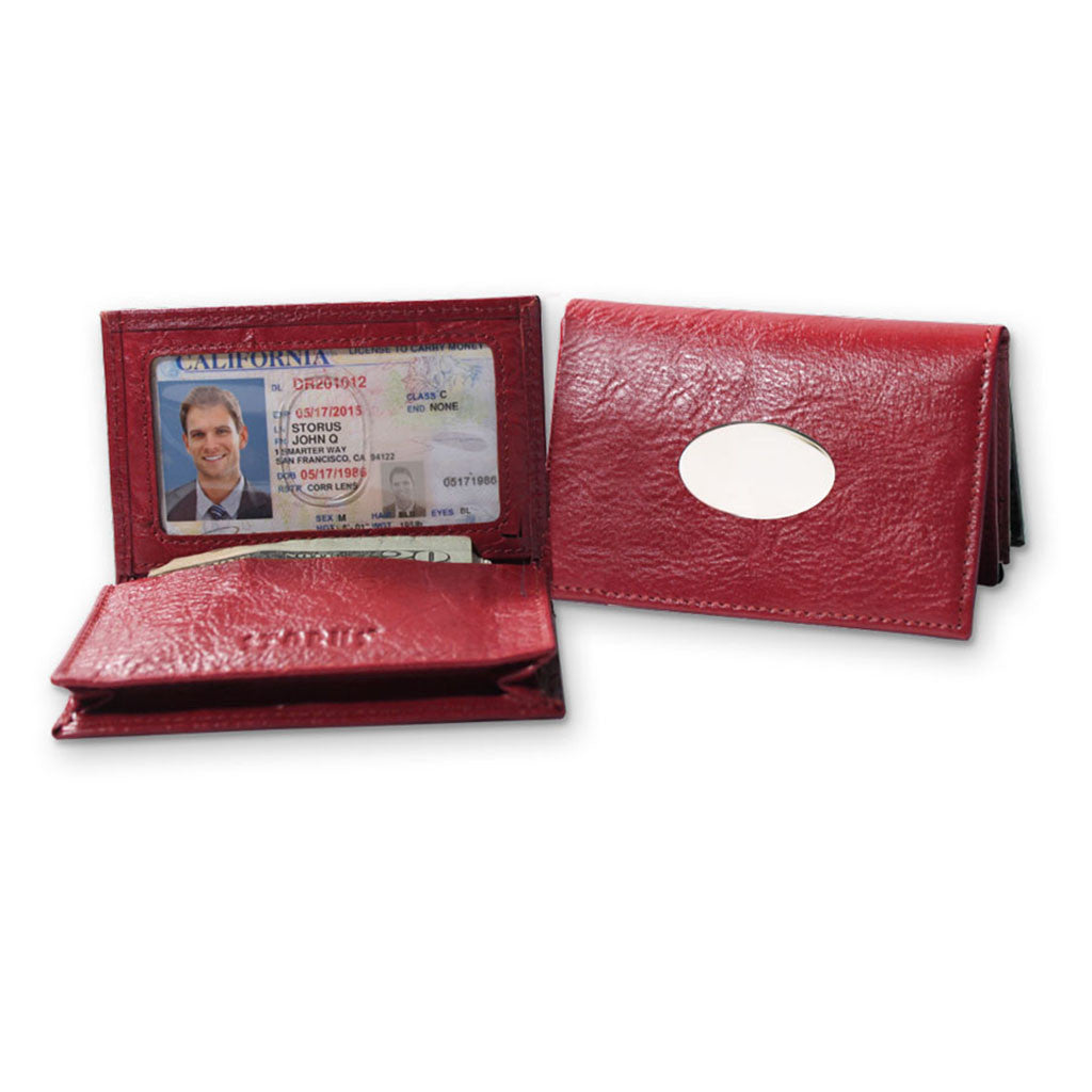 Storus® Smart Wallet™ Leather - red color - side by side view of it opened and closed - #ScottKaminski #Storus #Man #MensAccessories #storagesolutions #organization #Wallets #MoneyClips #storagesolutions #organization #travel #lovethis #life