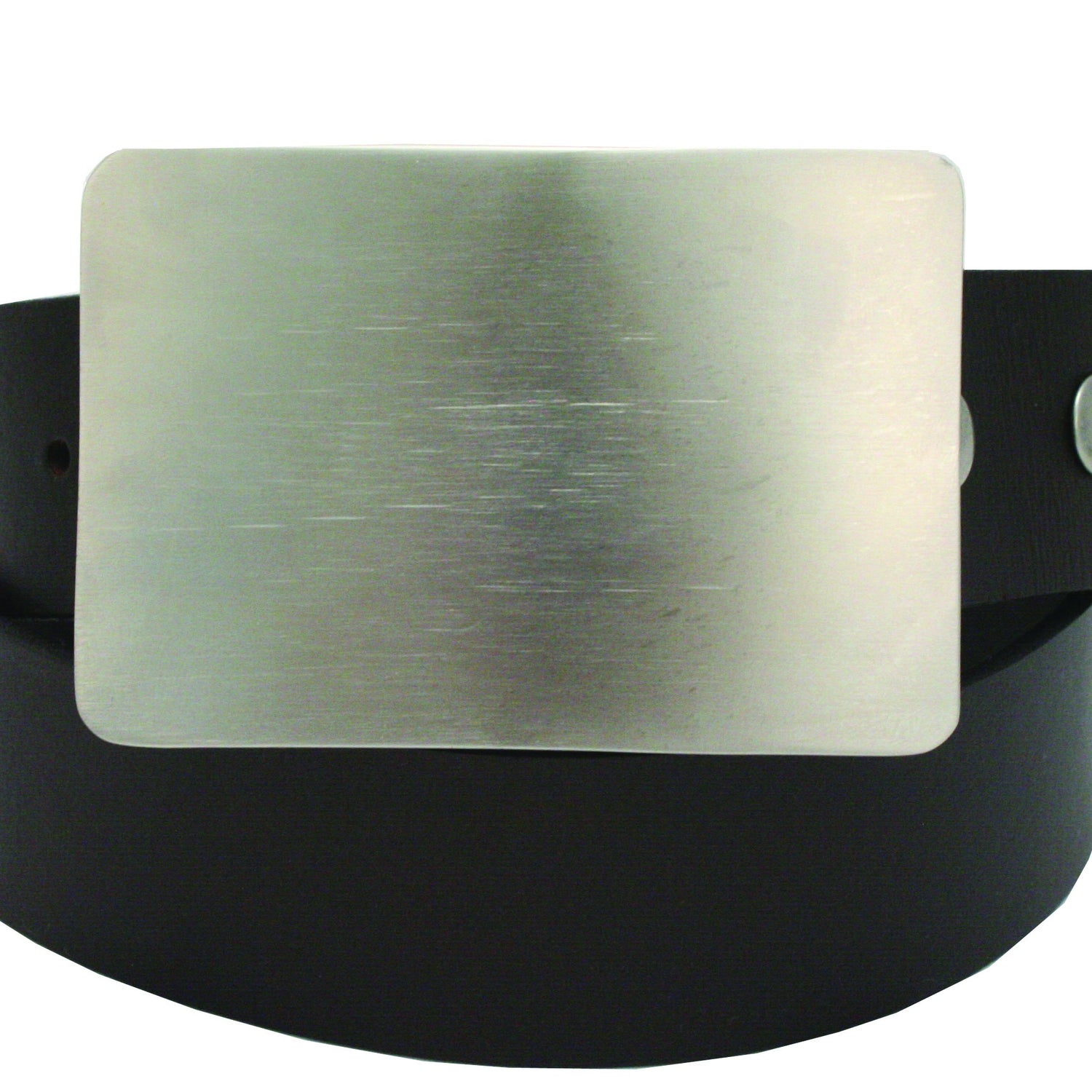 Storus Smart Belt Buckle™ - Titanium finish on leather belt strap