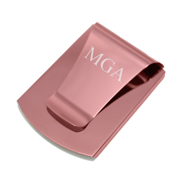 Smart Money Clip pink finish - engraved with initials