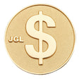 Storus $ sign medallion in gold metal color