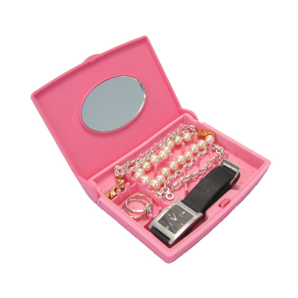 Storus Smart Jewelry Case® Mini - Pink - open and filled with jewelry