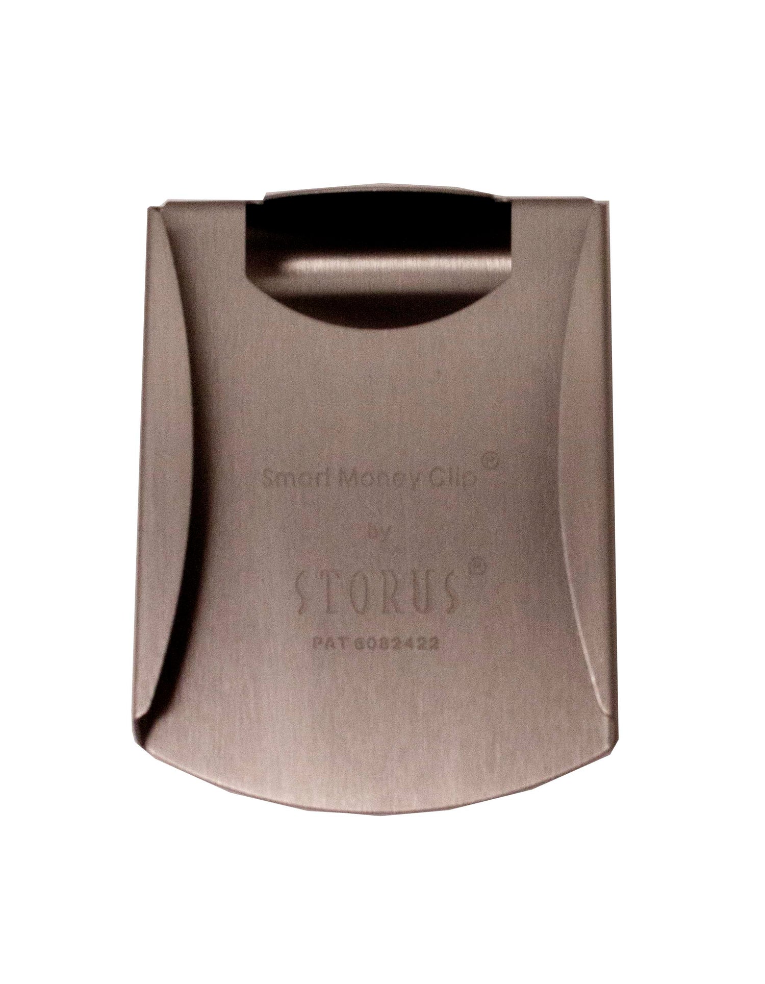 Storus® Smart Money Clip® - Brushed Stainless - channel side shown empty - #Storus #ScottKaminski #MoneyClip #SlimClip #bestmoneyclip #groomsmangifts #Swag #Love #trump #President