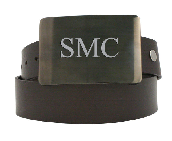 Storus Smart Belt Buckle™ - gunmetal finish on belt engraved