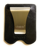 Storus® Smart Money Clip Leather  clip side shown empty