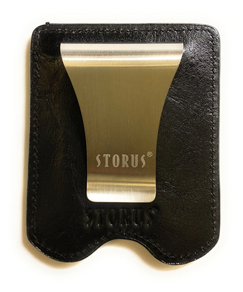 Storus® Smart Money Clip Leather  clip side shown empty
