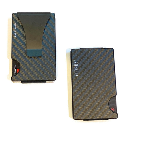 Storus Smart Wallet without screws front and back side shown side by side