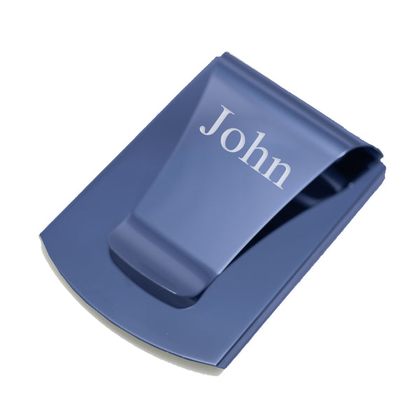 Storus Smart Momey Clip - blue finish - clip side engraved