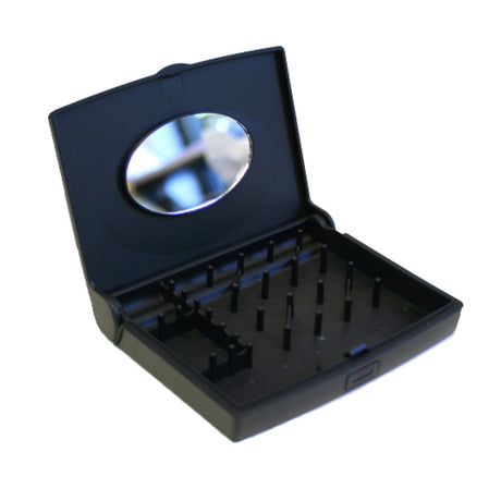 Storus Smart Jewelry Case® Mini - Black -  open and empty shows mirror inside