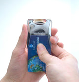 Storus® Smart Money Clip - polished Stainless - channel side shown with card being slid out - patented #ScottKaminski #Storus #man #moneyclip #wallet #lovethisproduct #mensaccessories 