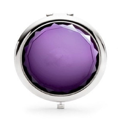 Mia® Jeweled Compact Mirror - purple rhinestone - invented by #MiaKaminski #MiaBeauty #Mirrors #CompactMirror #TravelMirror #purseMirror #Pretty #love #mothersday