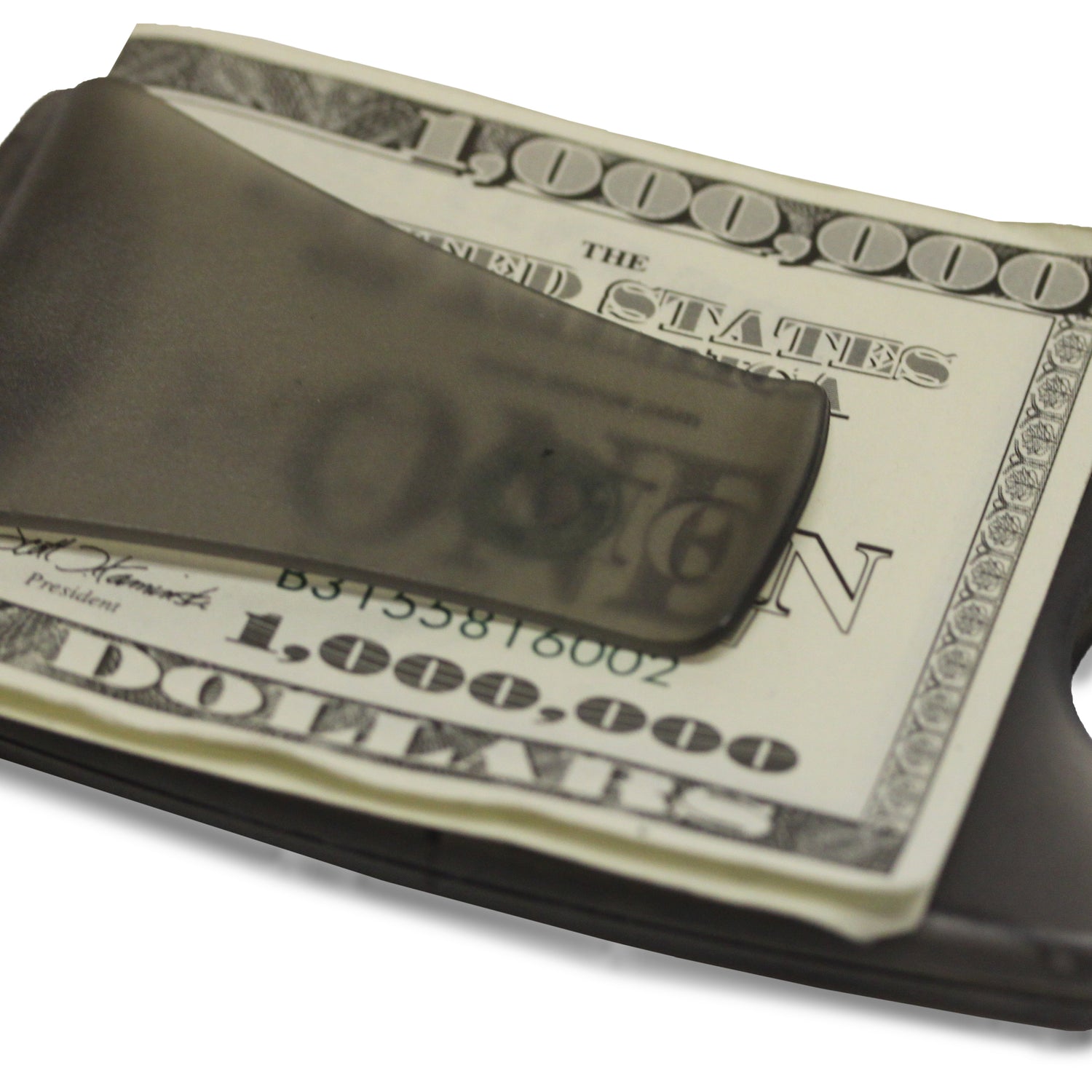 Smart Money Clip® - Lite Charcoal - Storus - clip side full of cash