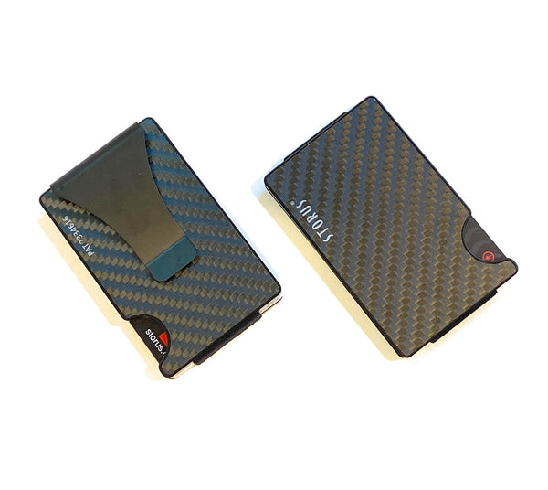Storus Smart Wallet without screws front and back side shown side by side