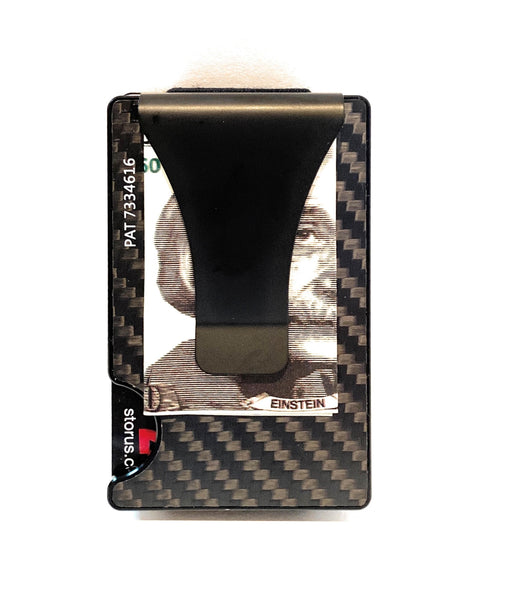 Storus Smart Wallet without screws clip  side shown with million dollar bill