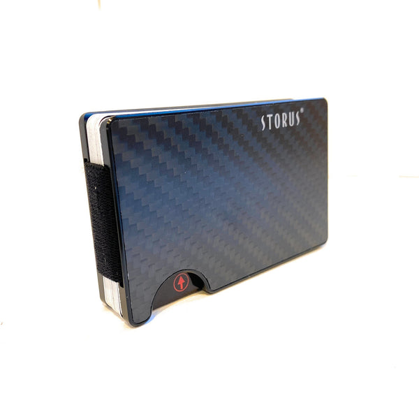 Storus Smart Wallet without screws front  side shown filled with cards