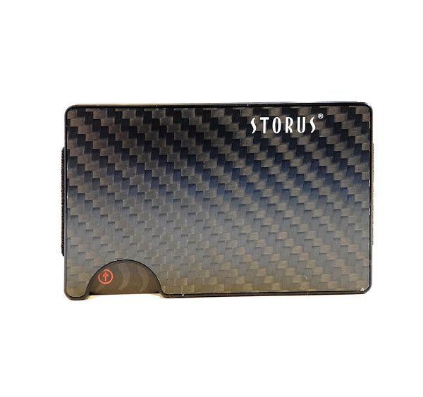 Storus Smart Wallet without screws front  side shown with cards